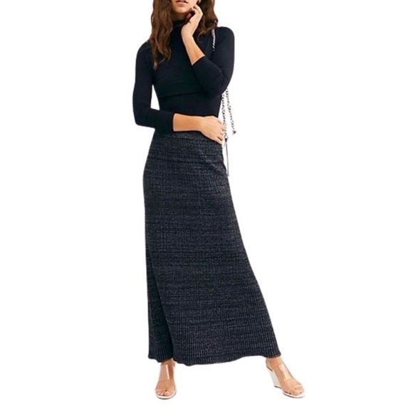 🆕 Free People Shine Bright Metallic Maxi Skirt - Picture 2 of 13